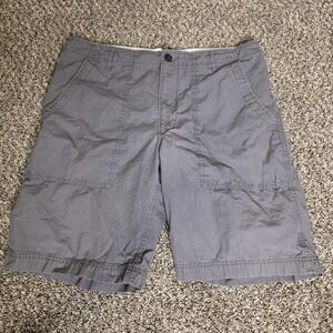 Banana Republic Shorts Mens 34 Gray Chino Cotton Flat Front Summer Casual